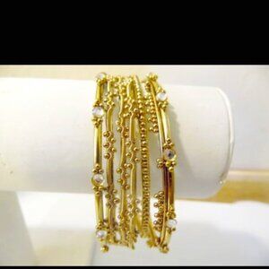 R. J. Graziano Crystal Wide 7 Piece Bangle Set Size 8"